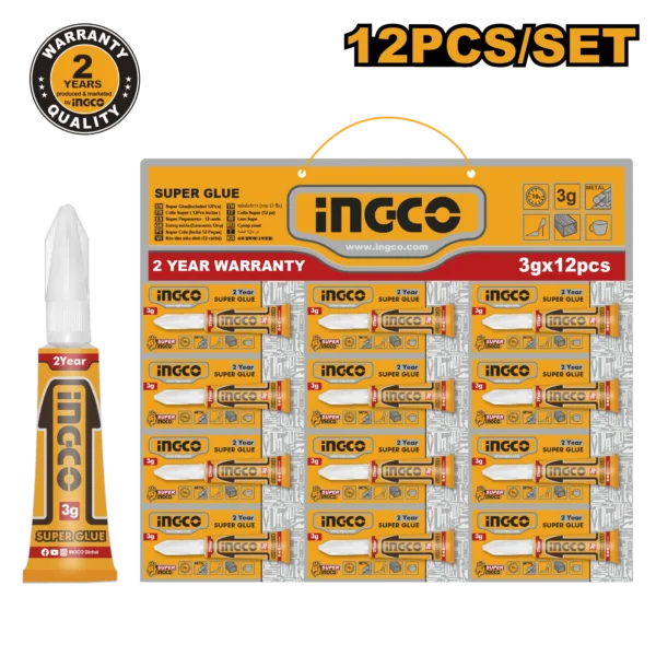 SUPER GLUE 3G INGCO 12 UNIDADES