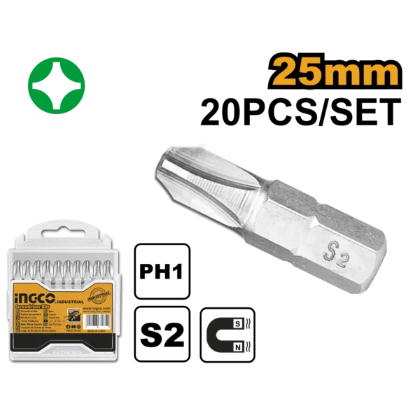 SET PUNTAS DESTORNILLADOR 20PCS PH2