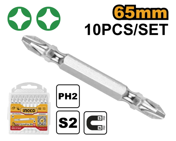 SET PUNTAS DESTORNILLADOR 2.5" 10PCS (PH2)