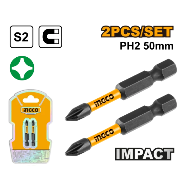 SET DE 2 PUNTAS DE DESTORNILLADOR DE IMPACTO 50MM