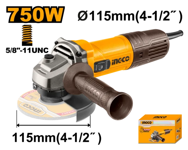 AMOLADORA ANGULAR 4 1/2 750W INGCO