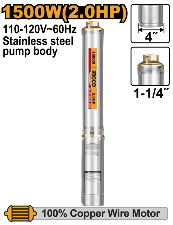 BOMBA DE AGUA SUMERGIBLE 2HP INDUSTRIAL