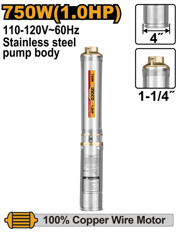 BOMBA DE AGUA SUMERGIBLE 1.0 HP INDUSTRIAL