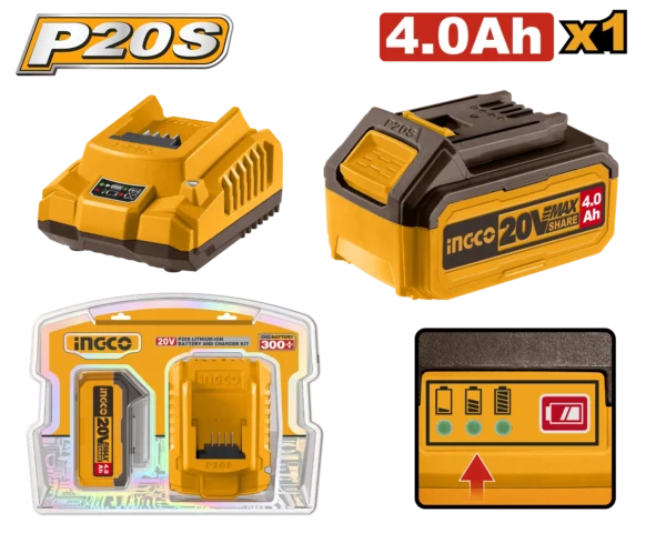 JUEGO DE BATERIA Y CARGADOR 20V 4,0AH