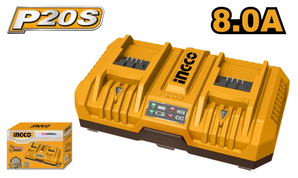 CARGADOR DE BATERIA 2 PUERTOS 20V 4.0AH
