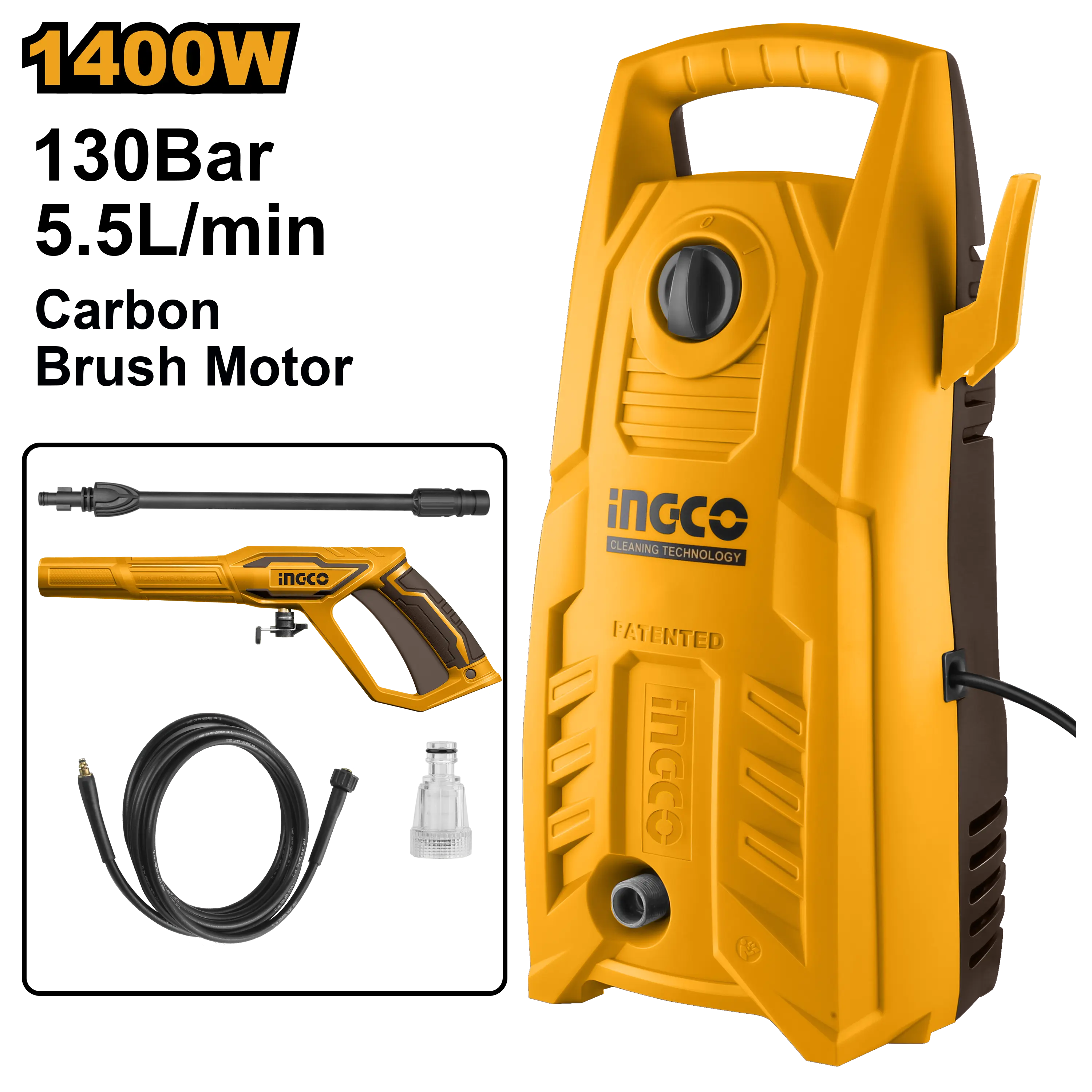 HIDROLAVADORA DE ALTA PRESION DE 1400W INGCO