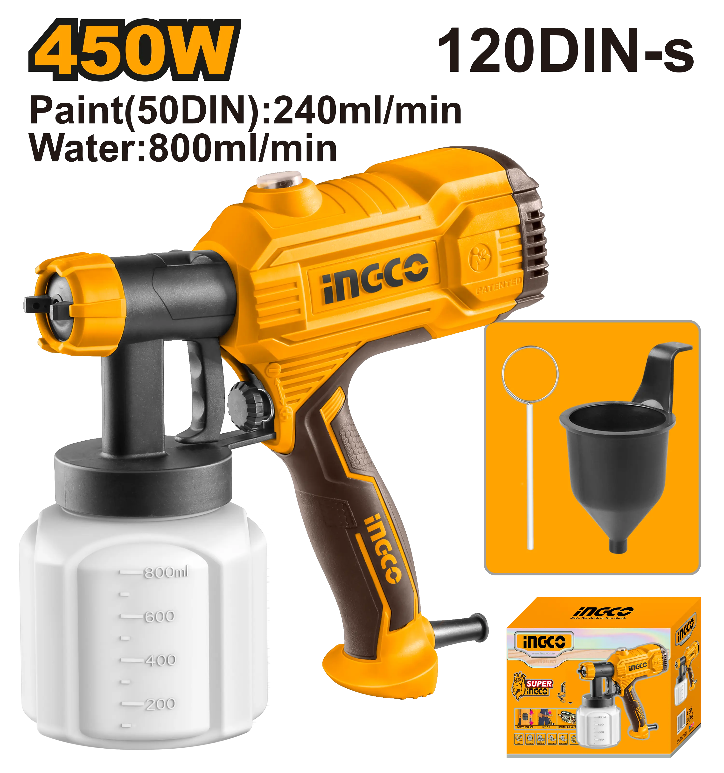 PISTOLA ROCIADORA ELECTRICA 450W INGCO