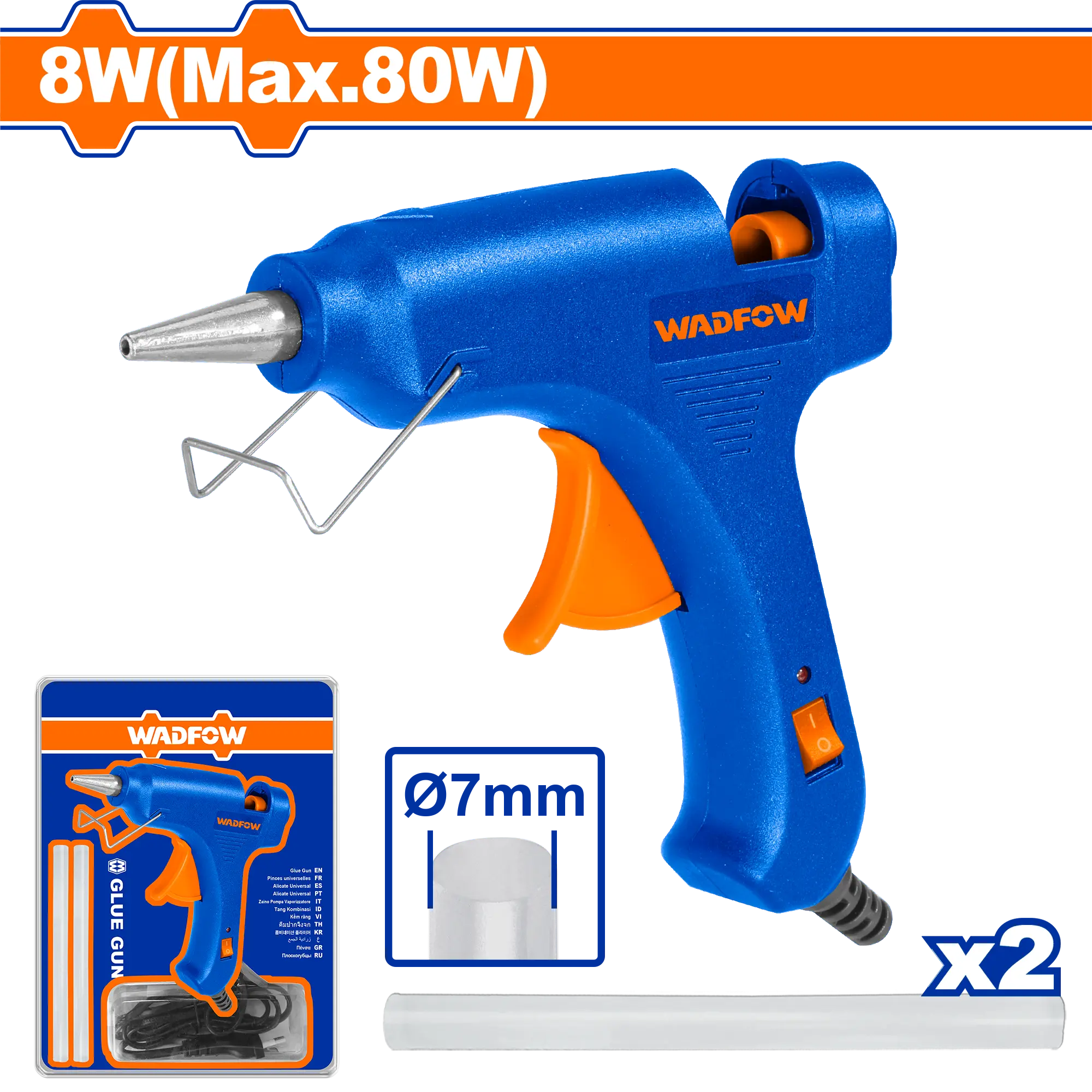 PISTOLA DE SILICON ELECTRICA 80W 7MM WADFOW