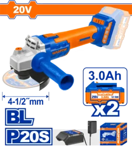 AMOLADORA ANGULAR 4 1/2"" BL 20V + 2 BAT 3.0AH + CARG WADFOW