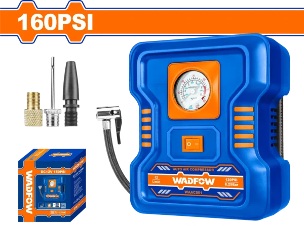 COMPRESOR DE AIRE AUTOMÁTICO 12V 160PSI/11BAR-3MTS WADFOW