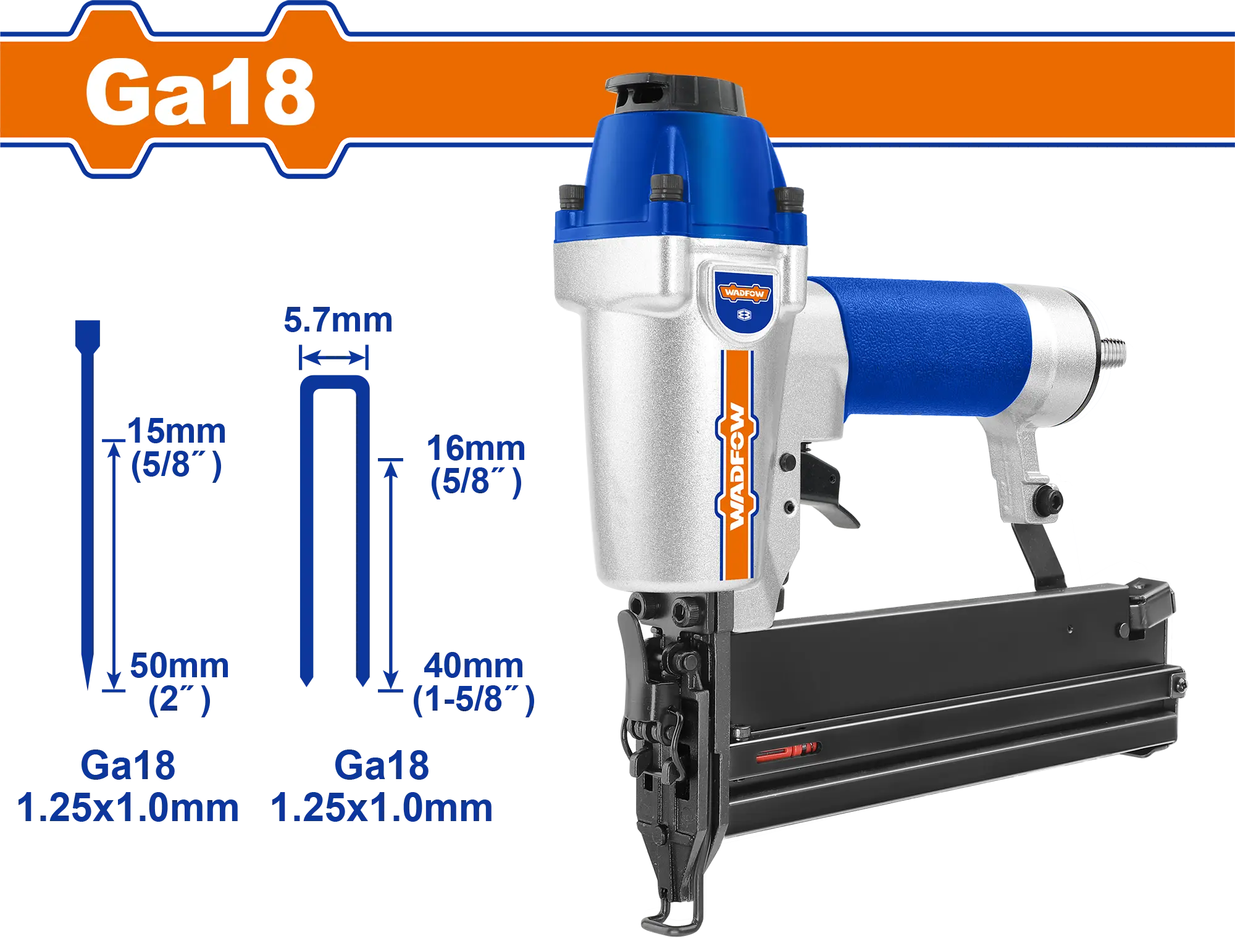 PISTOLA 2 EN 1 DE CLAVOS Y GRAPAS 15-50MM WADFOW
