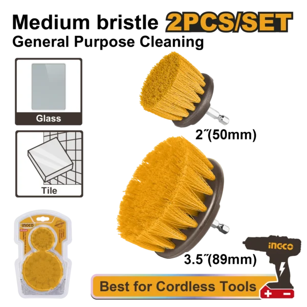 JUEGO DE CEPILLOS CERDAS MEDIANAS 2 PCS