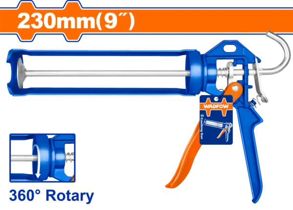 PISTOLA PARA SILICON CARTUCHO METAL GIRATORIA 9" WADFOW