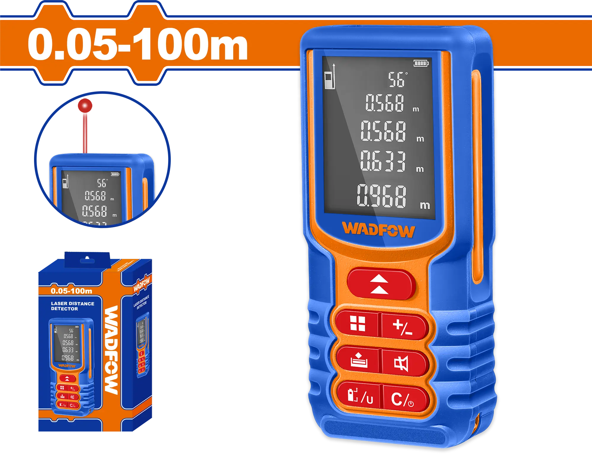 MEDIDOR DE DISTANCIA LASER 100M INDUSTRIAL WADFOW