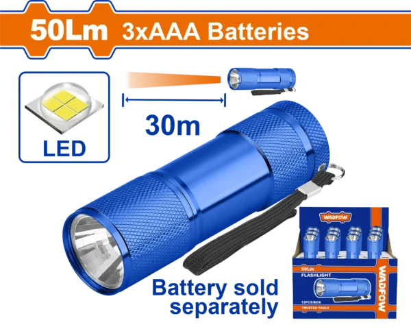 LINTERNA D/MANO 50LUM/DIST30M CORTA
