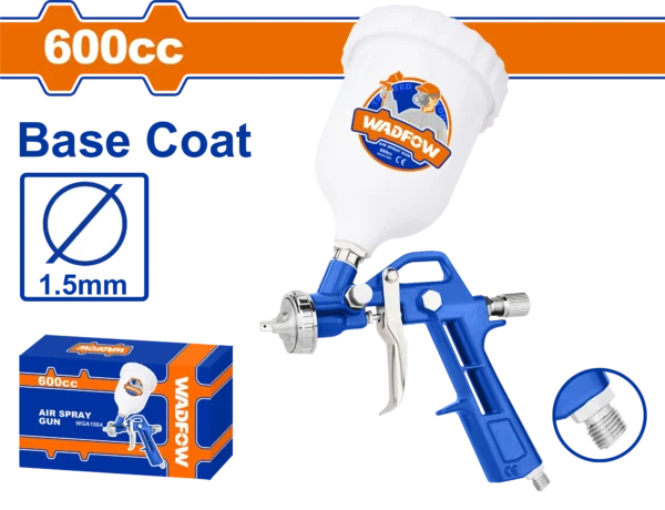 SOPLETE DE PINTURA 600CC 1,5MM VASO PLASTICO WADFOW.