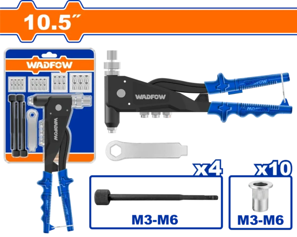 JUEGO DE REMACHADORA 10,5"" 16 PIEZAS