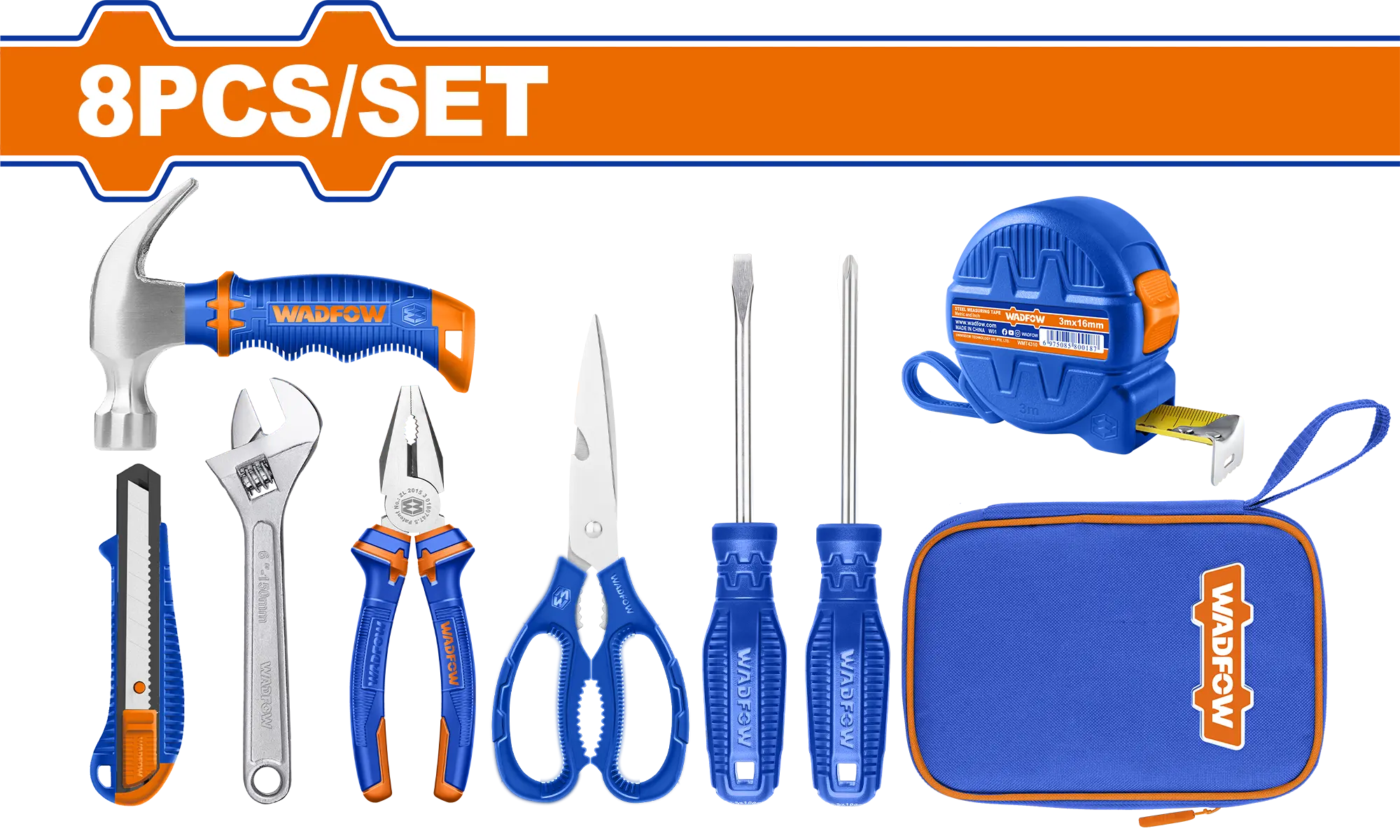 JUEGO DE HERRAMIENTAS MANUALES 8PCS WADFOW