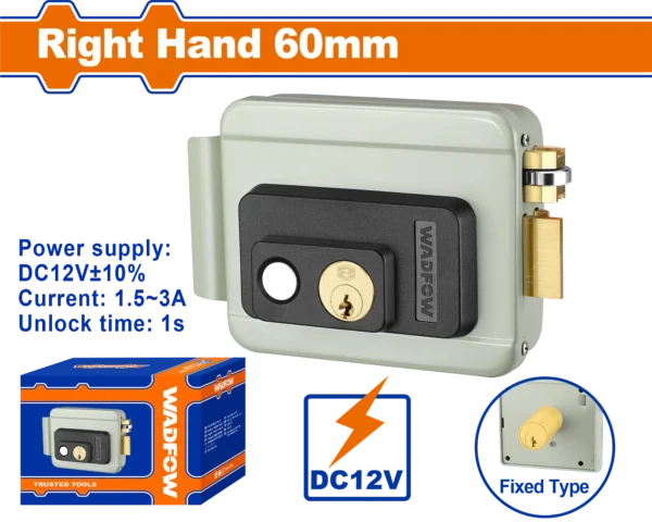 CERRADURA ELECTRICA DERECHA CILINDRO FIJO 60MM