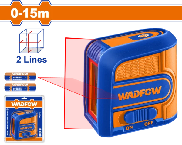 LASER DE LINEA AUTONIVELANTE LUZ ROJA 2 LINEAS 15M