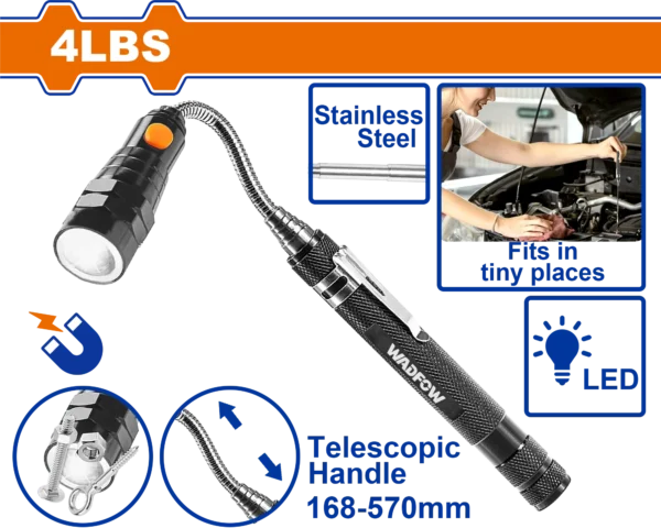 HERRAMIENTA MAGNETICA TELESCOPICA 4LBS CON LUZ LED