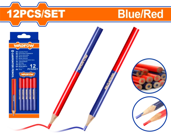 LAPIZ DE CARPINTERO BICOLOR 12PCS