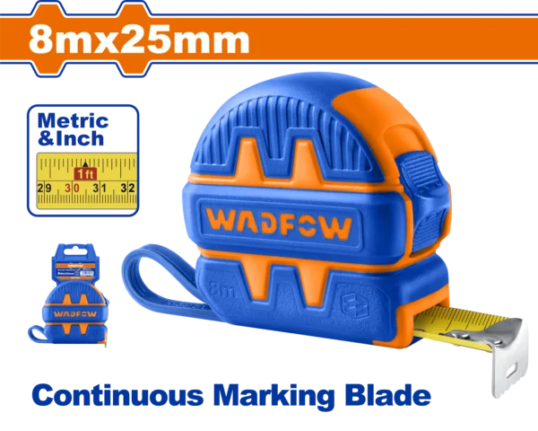 FLEXOMETRO DE 8MX25MM CAUCHO REFORZADO WADFOW