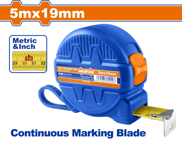 FLEXOMETRO DE 5MX19MM PLASTICO WADFOW.
