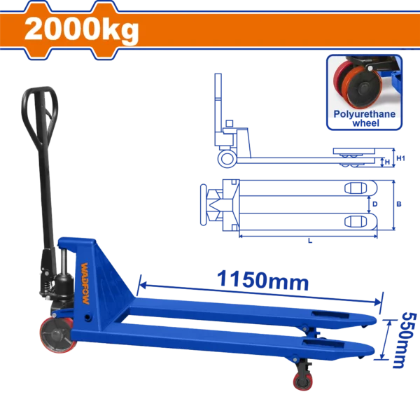 MONTACARGAS MANUAL 2000KG WADFOW