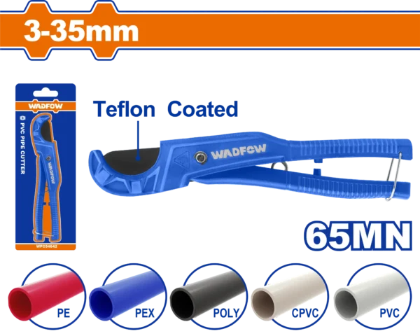 CORTADOR DE TUBO PVC AZUL DE 3 A 35MM