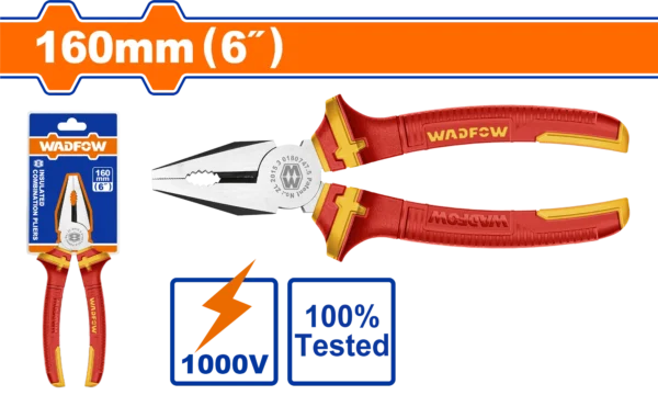 ALICATE AISLADO ELECTRICISTA DE 6"" 1000V WADFOW