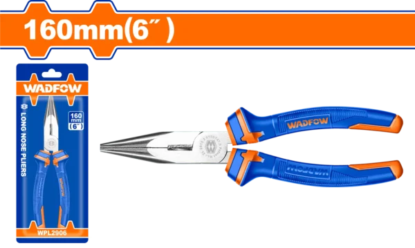 PINZA PUNTA LARGA 6" 160MM AZUL WADFOW
