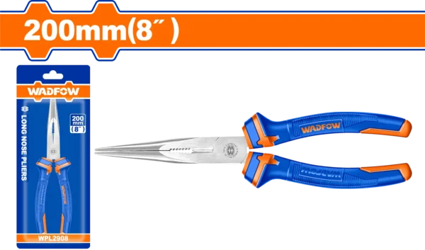 PINZA PUNTA LARGA DE 8""/200MM AZUL