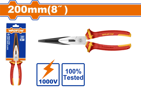 PINZA PUNTA LARGA AISLADO ELECTRICISTA 8" 1000V