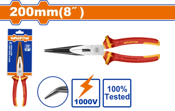 PINZA PUNTA CURVA AISLADO ELECTRICISTA 8""1000V