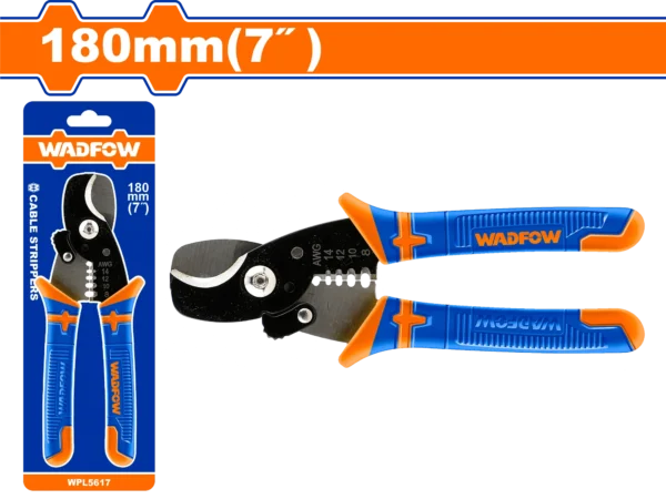 PINZA CORTADORA Y PELADORA DE CABLE DE 7" 180MM REDONDA WADFOW