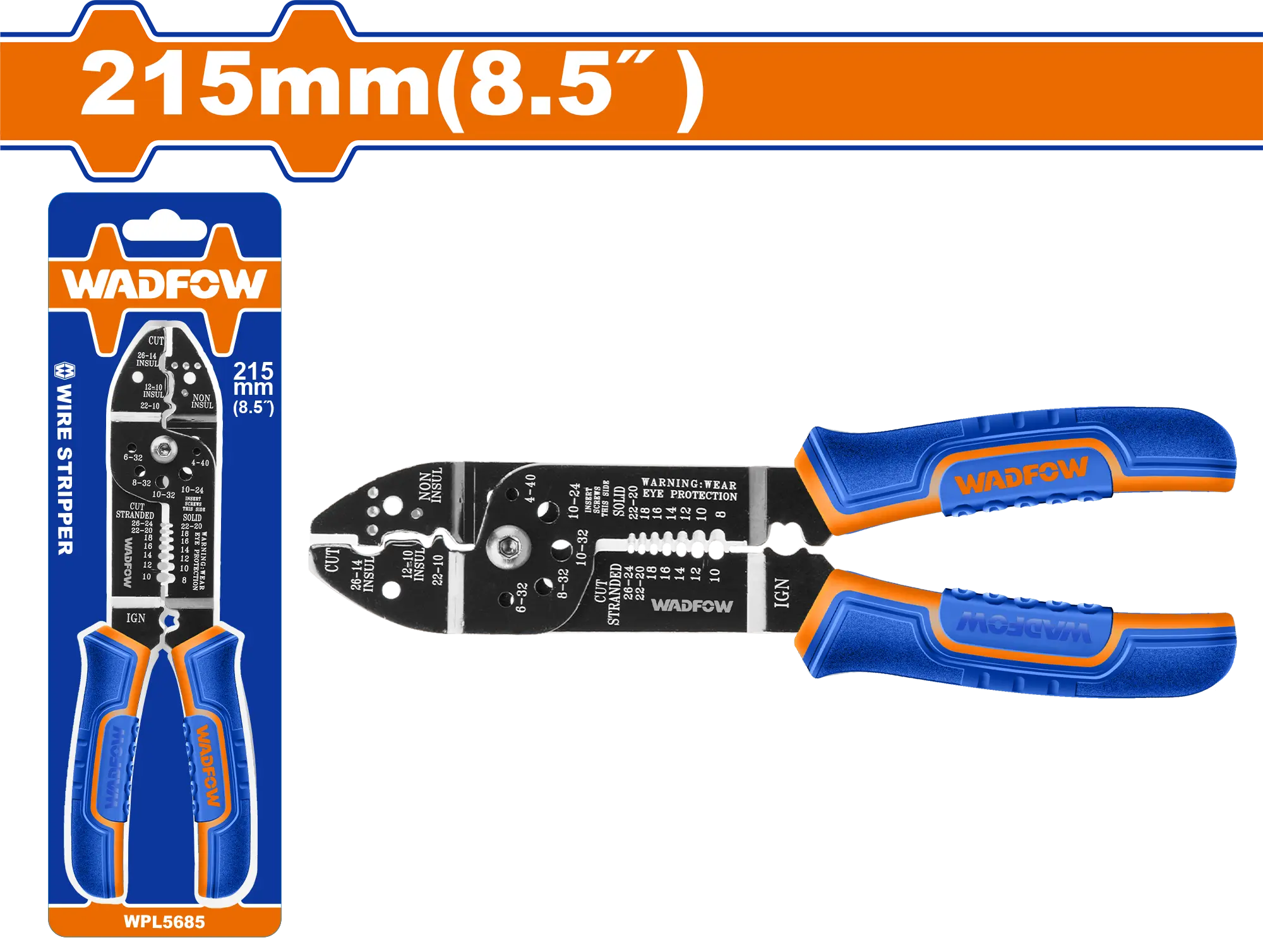 PINZA CORTADORA Y PELADORA DE ALAMBRE 215MM 8.5" WADFOW