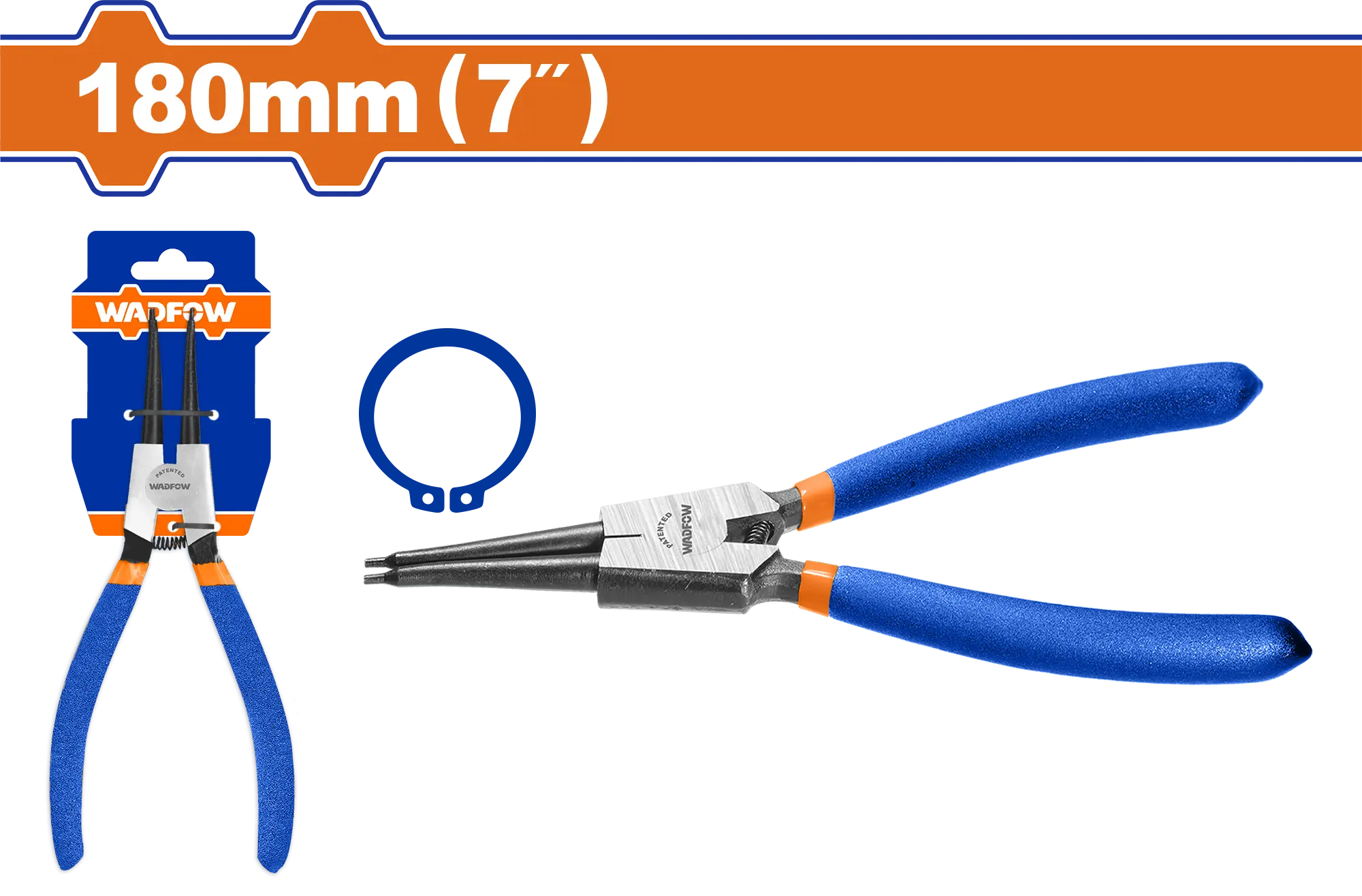 PINZA CIRCLIP CABEZA RECTA 7" (ABR) FUNDA WADFOW.