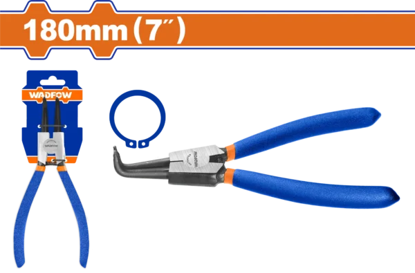 PINZA CIRCLIP CABEZA DOBLADA 7"" (CIERRE EXTERNO) P/SEGUROS 180MM WADFOW