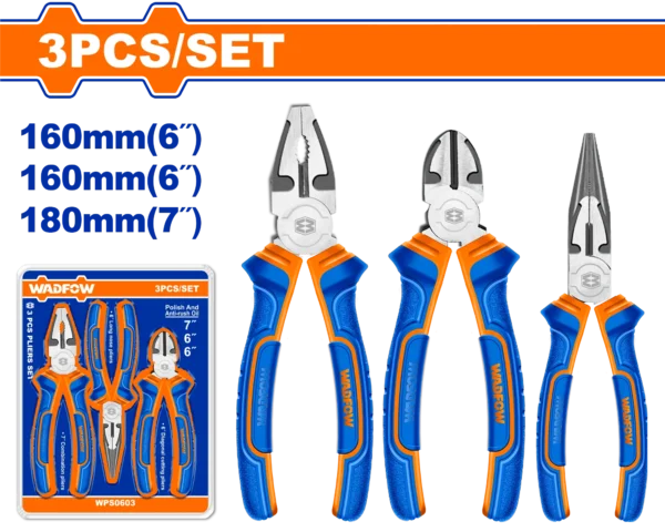 JUEGO DE PINZA, ALICATE, dIAGONAL 6" DE 3 PIEZAS