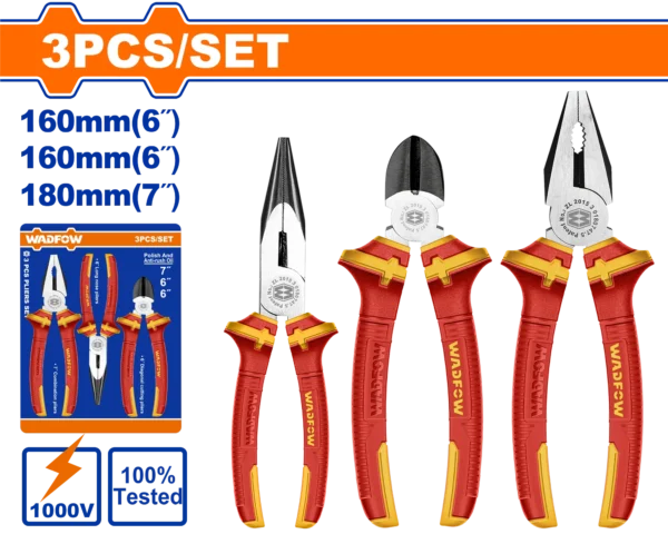JUEGO DE ALICATE, PINZA, PELA, AISLADOS 3PCS 1000V