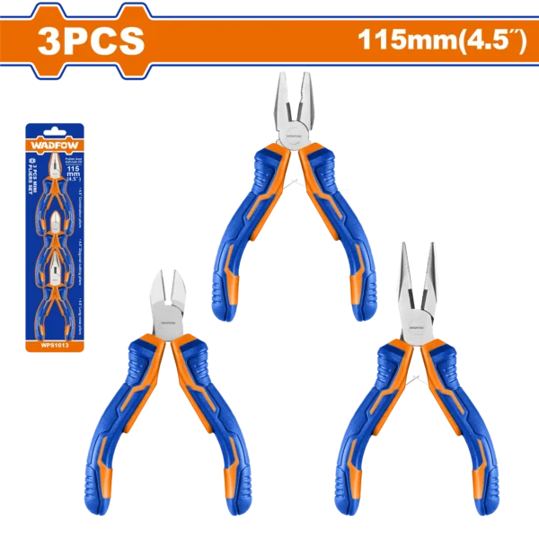 PINZAS SET JUEGO DE MINI ALICATES DE 3 PIEZAS.4,5"