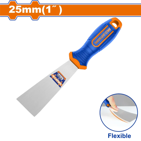 ESPATULA ACERO INOXIDABLE MANGO PLAS,BICOLOR 1"X25MM