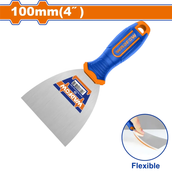 ESPATULA ACERO INOXIDABLE MANGO PLAS,BICOLOR 4"X100MM