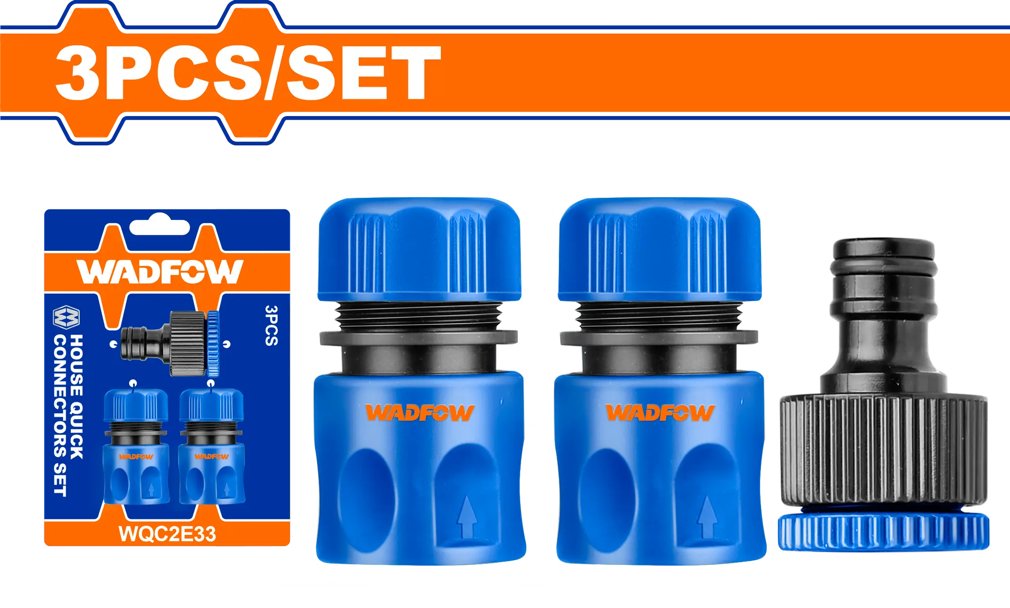 CONECTOR MANGUERA RAPIDOS 3PCS WADFOW
