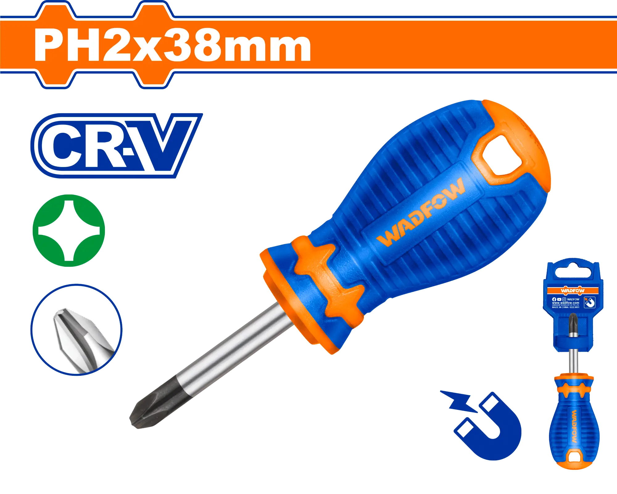 DESTORNILLADOR ESTRELLA 1/4" X 1.1/2" TOROMBOLO BICOLOR FUNDA PH2