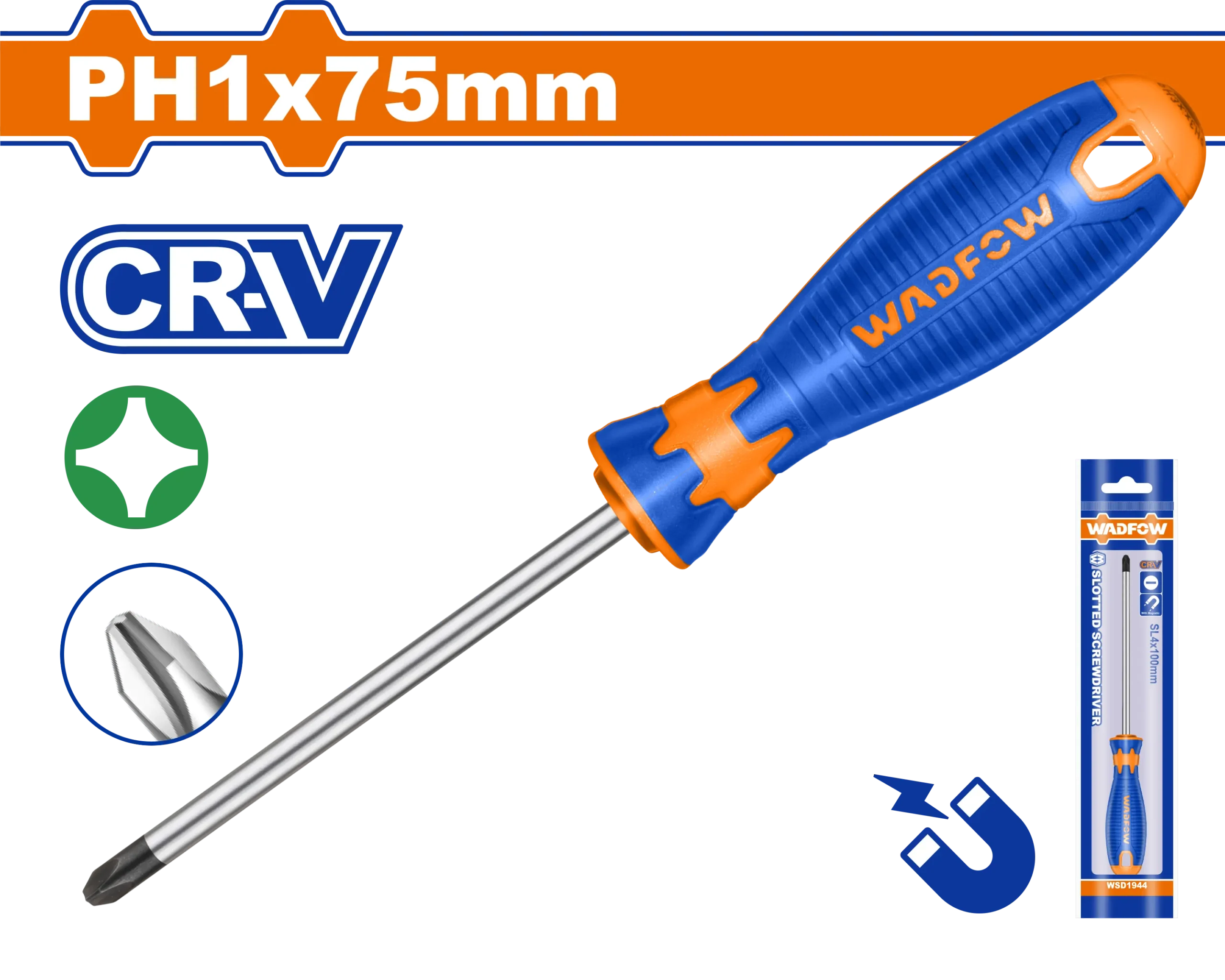 DESTORNILLADOR ESTRELLA 3/16""X3" BICOLOR FUNDA PH1