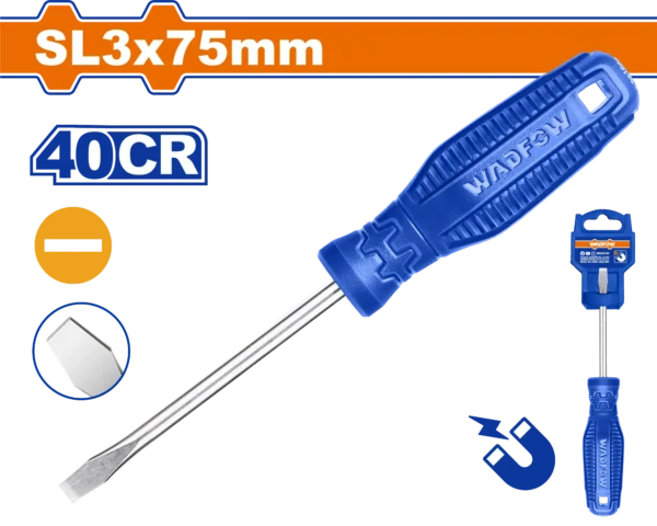 DESTORNILLADOR PLANO 1/8" X 3" AZUL BLISTER