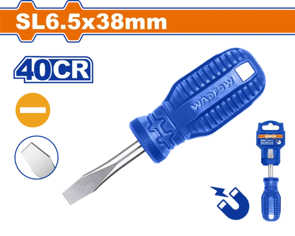 DESTORNILLADOR PLANO 1/4" X 1.1/2" TOROMBOLO AZUL FUNDA