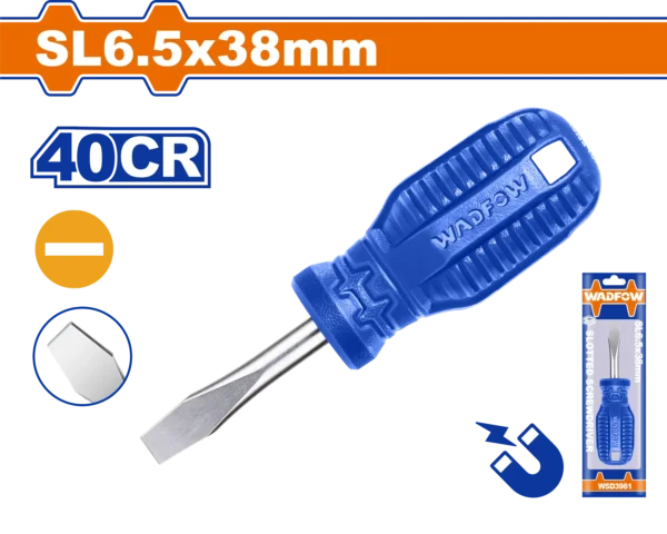 DESTORNILLADOR PLANO 1/4" X 1.1/2" TOROMBOLO AZUL FUNDA